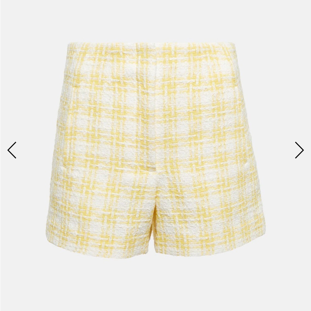 Veronica Beard Jazmin Short Tweed Pale Yellow White Wide Leg High Waist Sz 6 NEW - Picture 14 of 16